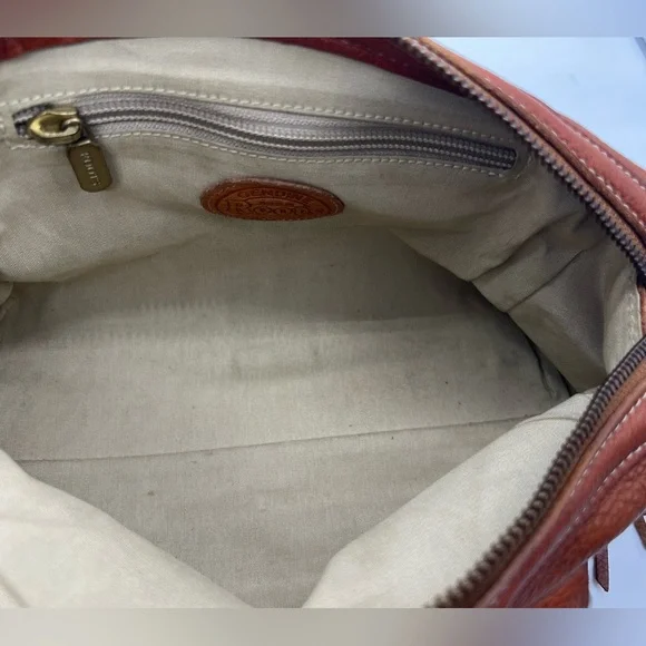 ROOTS VINTAGE Cognac Brown Leather Mini Emily Tassel Double Handles Shoulder Bag - Picture 14 of 16